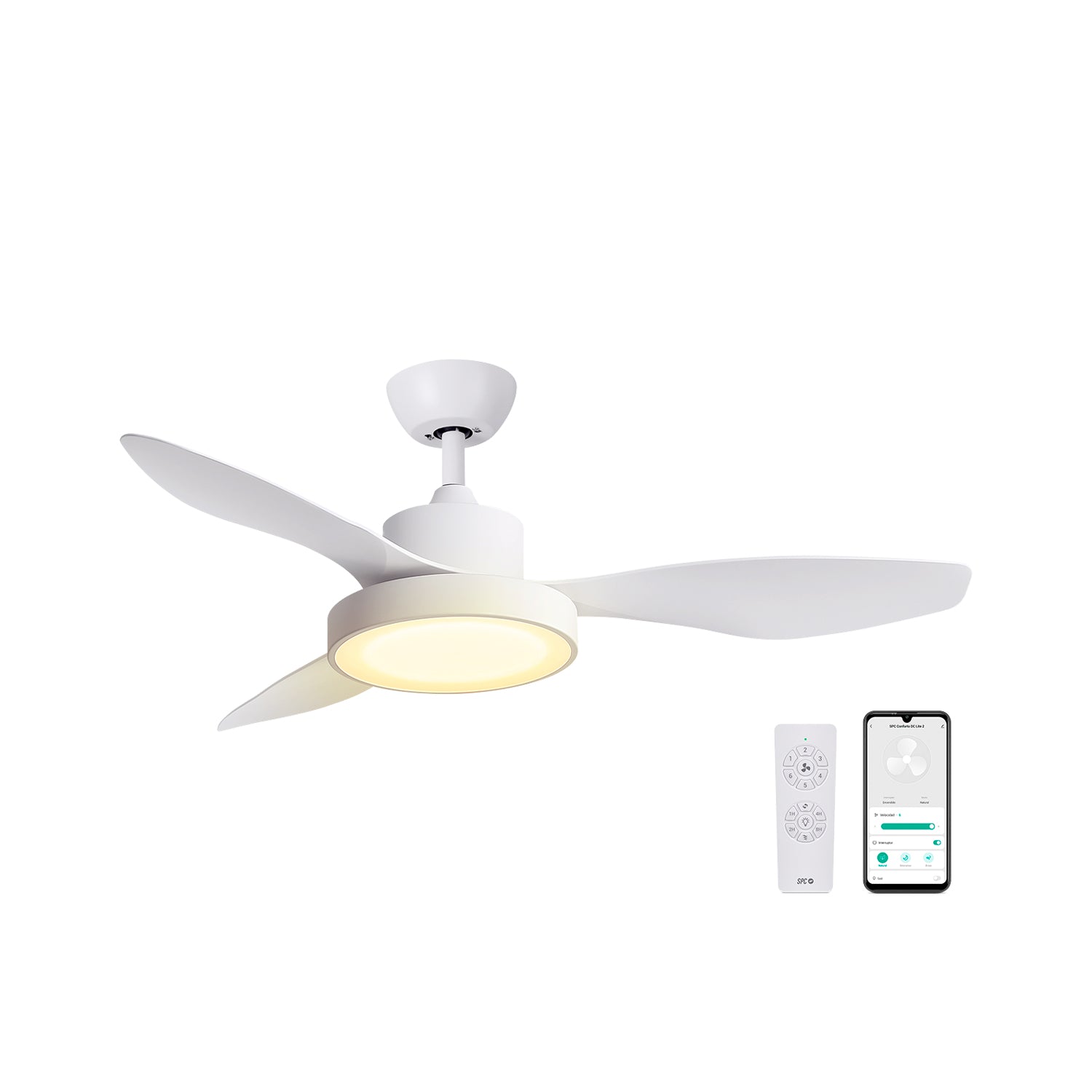 SPC Conforto AC Ventilador de Techo WiFi con Luz y Mando a Distancia